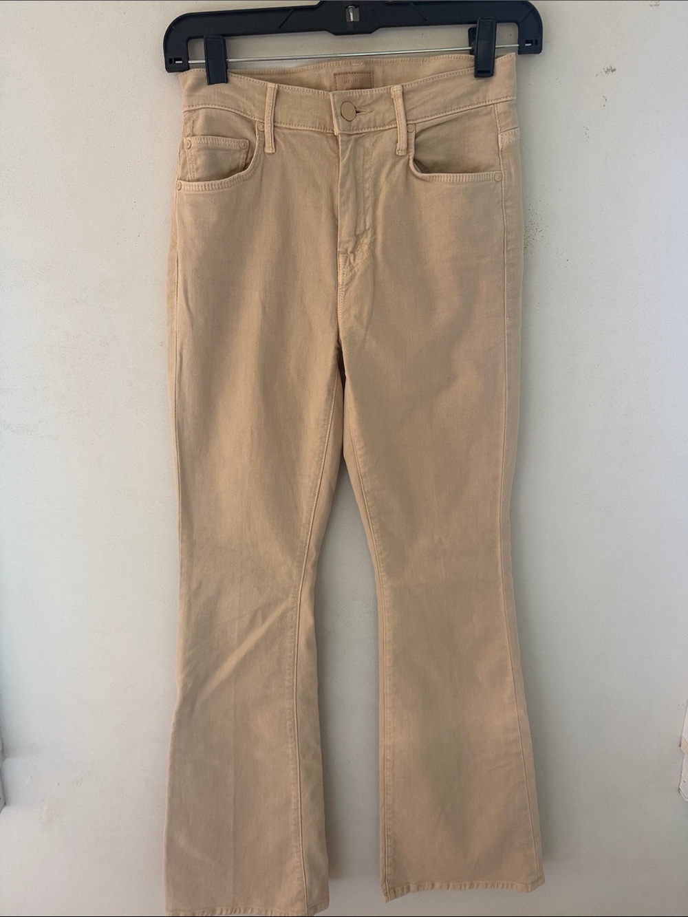 MOTHER Light Beige Flare Jeans